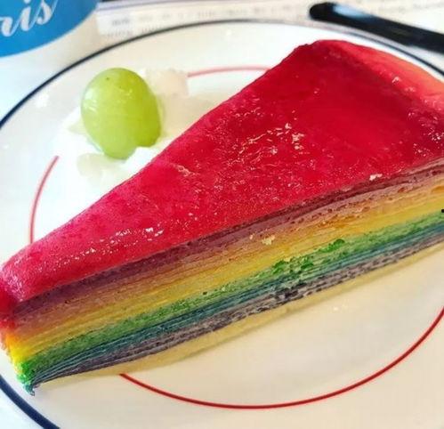 彩虹蛋糕图片 网红版,梦幻彩虹蛋糕，色香味俱全的视觉盛宴